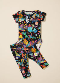 Conjunto Body Manga Curta - Aventura Cósmica