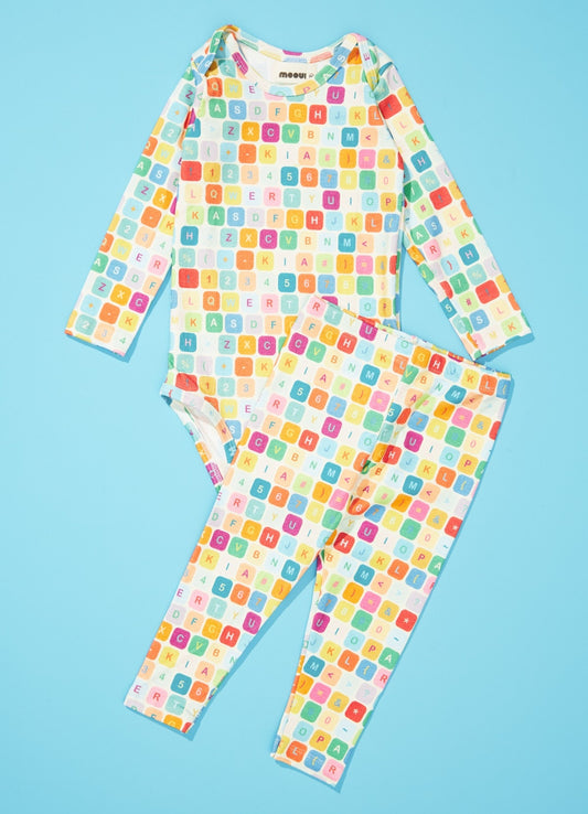 Conjunto Body Manga Longa - Máquina de Escrever