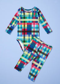 Conjunto Body Manga Longa - Xadrez Aventura