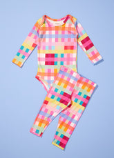 Conjunto Body Manga Longa - Xadrez Radiante