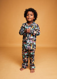 Pijama Americano Infantil Longo - Aventura Cósmica Preto