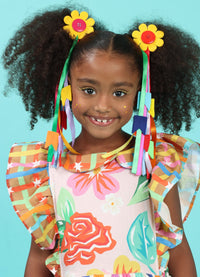 Enfeite de Cabelo de Festa Junina - Flor de Botão