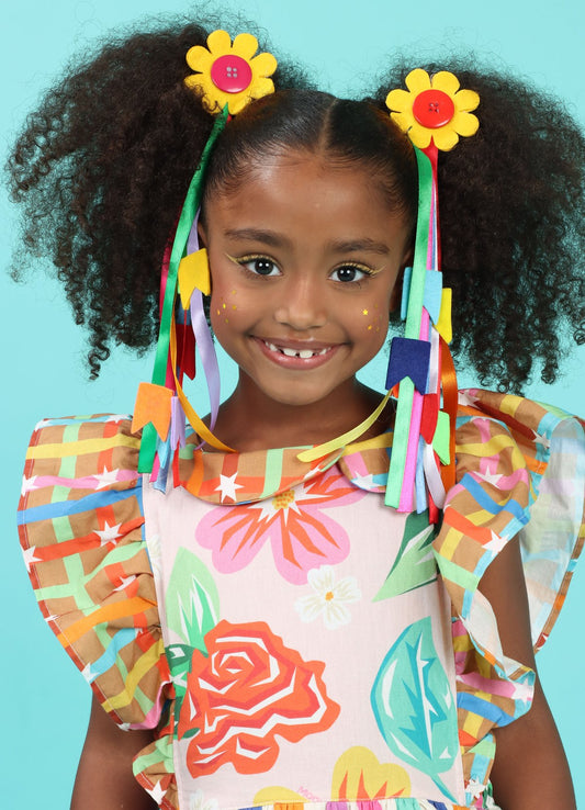 Enfeite de Cabelo de Festa Junina - Flor de Botão