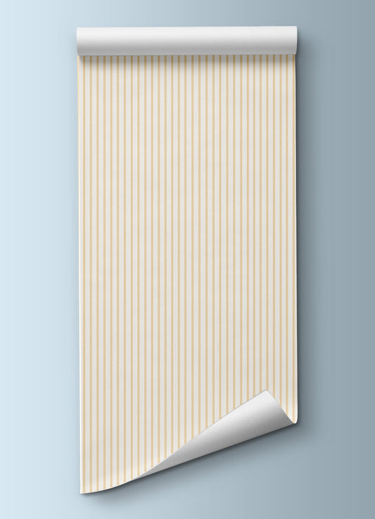 Papel de Parede Infantil - Listradinho Amarelo Largo Casa Verde