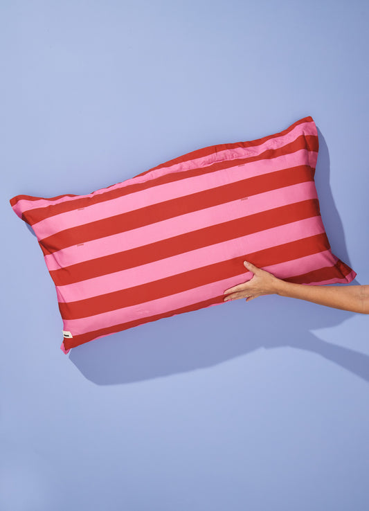 Fronha King - Listrado Framboesa