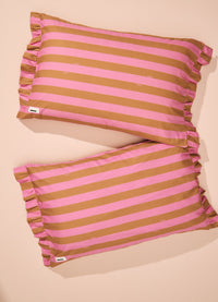 Fronha com Babado - Listrado Flor de Cacau