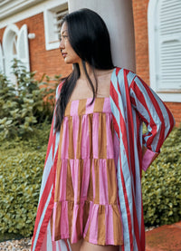 Robe Feminino Adulto - Listrado Náutico