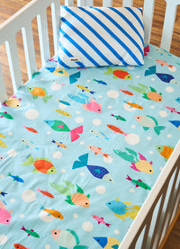 Jogo de Cama Berço Duo - Peixinhos do Oceano