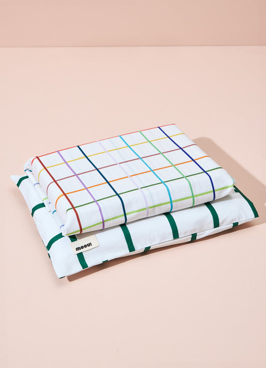 Jogo de Cama Berço Duo -  Grid Ondinhas Verde