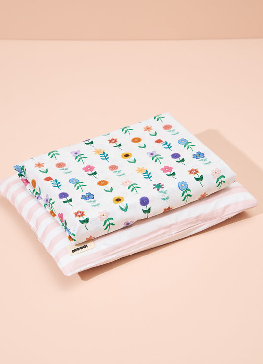 Jogo de Cama Berço Duo - Listrado Pétalas