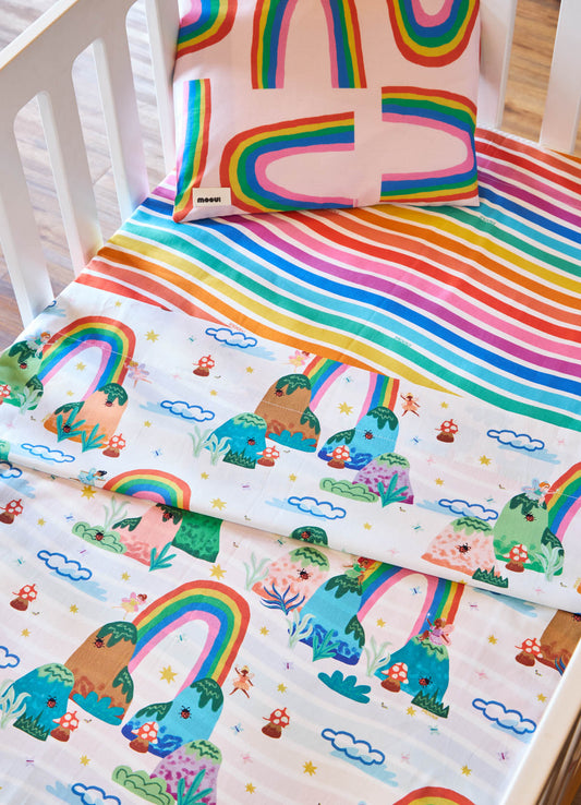 Jogo de Cama Berço Trio - Arco Íris das Fadas