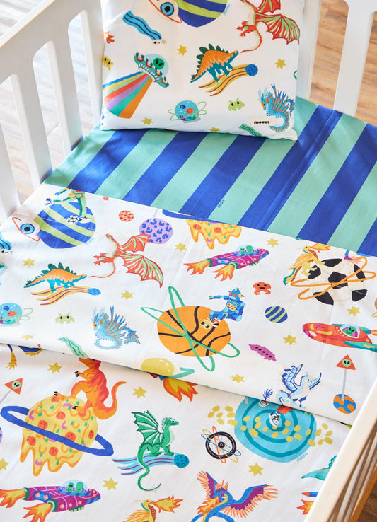 Jogo de Cama Berço Trio - Aventura Cósmica Off