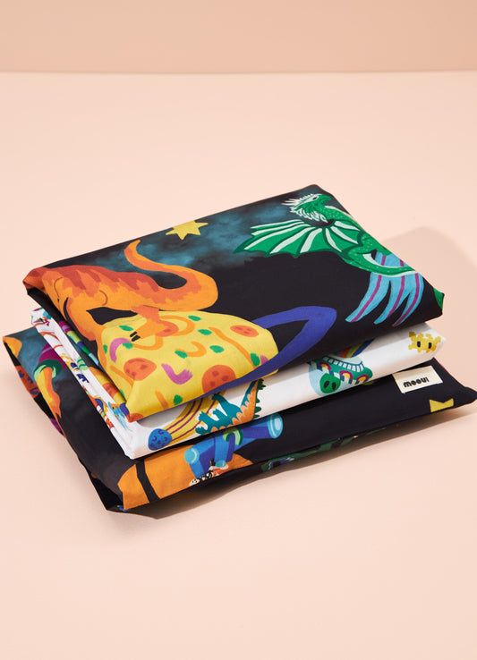 Jogo de Cama Berço Trio - Aventura Cósmica Preto