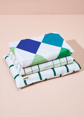 Jogo de Cama Berço Trio - Grid Ondinhas Verde