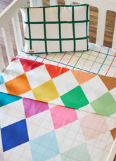 Jogo de Cama Berço Trio - Grid Ondinhas Verde