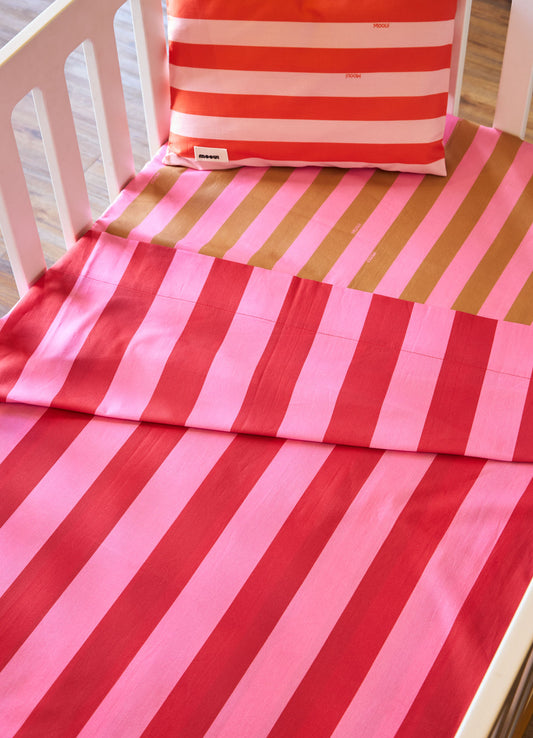Jogo de Cama Berço Trio - Listrado Coral