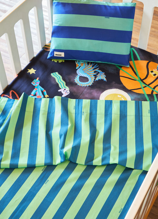 Jogo de Cama Berço Trio - Listrado Cósmico