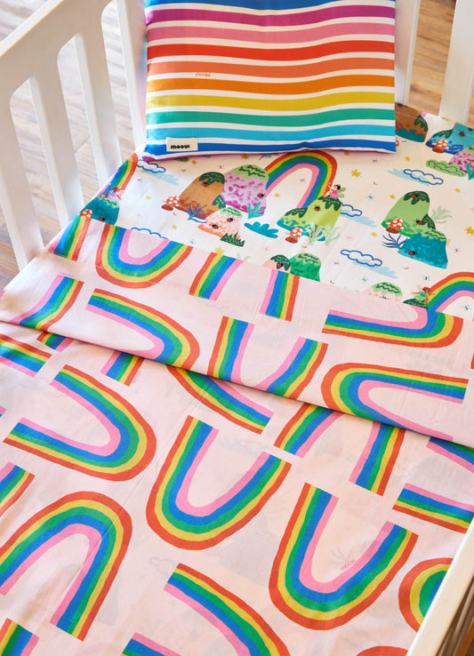 Jogo de Cama Berço Trio - Listrado Rainbow