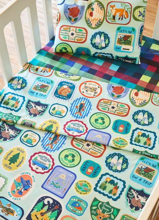 Jogo de Cama Berço Trio - Pescar e Acampar