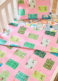 Jogo de Cama Berço Trio -  Tênis Clube Rosa
