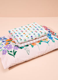 Jogo de Cama Infantil Trio - Flores no Jardim