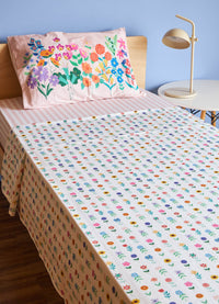 Jogo de Cama Infantil Trio - Flores no Jardim