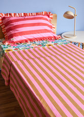 Jogo de Cama Infantil Trio - Listrado Framboesa