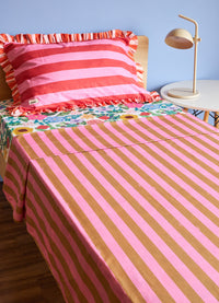 Jogo de Cama Infantil Trio - Listrado Framboesa