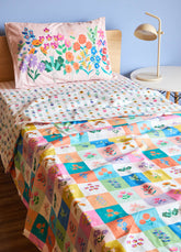 Kit Cama Completo Solteiro - Flores no Jardim