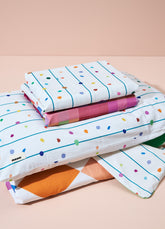 Kit Cama Completo Solteiro - Listrado Bolinhas