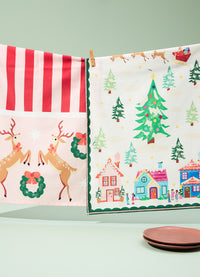 Kit Pano de Copa - Casinhas e Renas