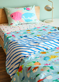 Kit Cama Completo Solteiro - Peixinhos do Oceano
