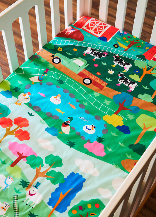 Lençol de Elástico Infantil - Fazendinha