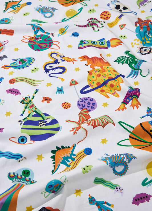 Lençol de Cima Infantil - Aventura Cósmica Off