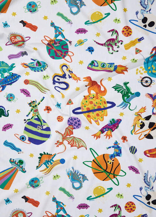 Lençol de Cima Infantil - Aventura Cósmica Off