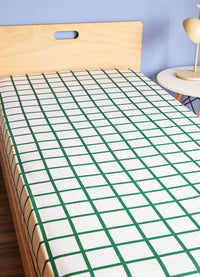 Lençol de Elástico Infantil - Grid Ondinhas Verde