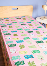 Lençol de Elástico Infantil - Tenis Club Rosa
