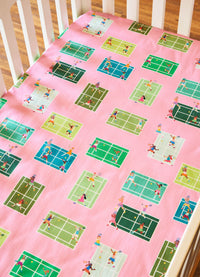 Lençol de Elástico Infantil - Tenis Club Rosa
