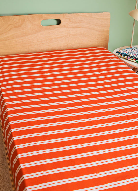 Lençol de Cima Infantil - Listrado Carmin