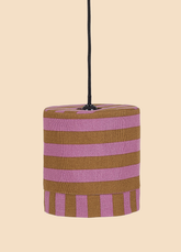 Luminária Pendente Nobodinoz Linda - Listras Pink e Curry