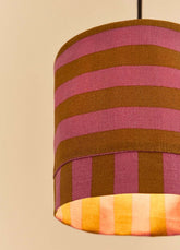 Luminária Pendente Nobodinoz Linda - Listras Pink e Curry