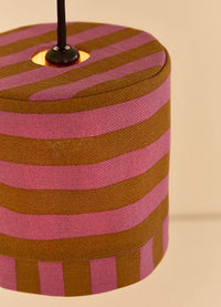 Luminária Pendente Nobodinoz Linda - Listras Pink e Curry