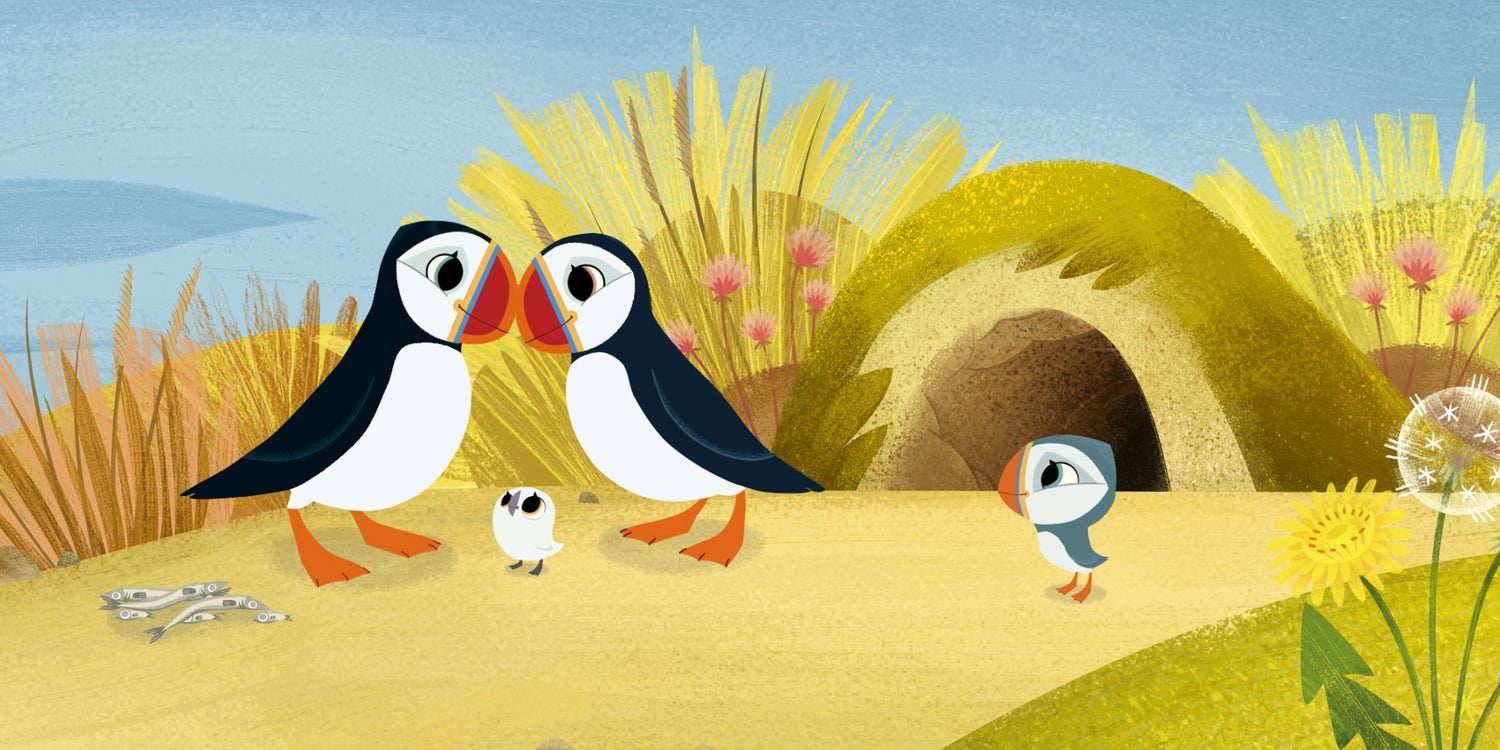 Puffin Rock A vida é boa na ilha Puffin Rock, onde a filhote de papagaios-do-mar Oona, seu irmãozinho Baba e seus amigos aprendem sobre a natureza, amizade e família.