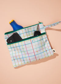 Necessaire 2 bolsos - Grid Colorido