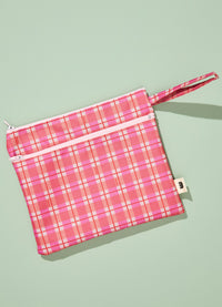 Necessaire 2 Bolsos - Xadrez Jardim