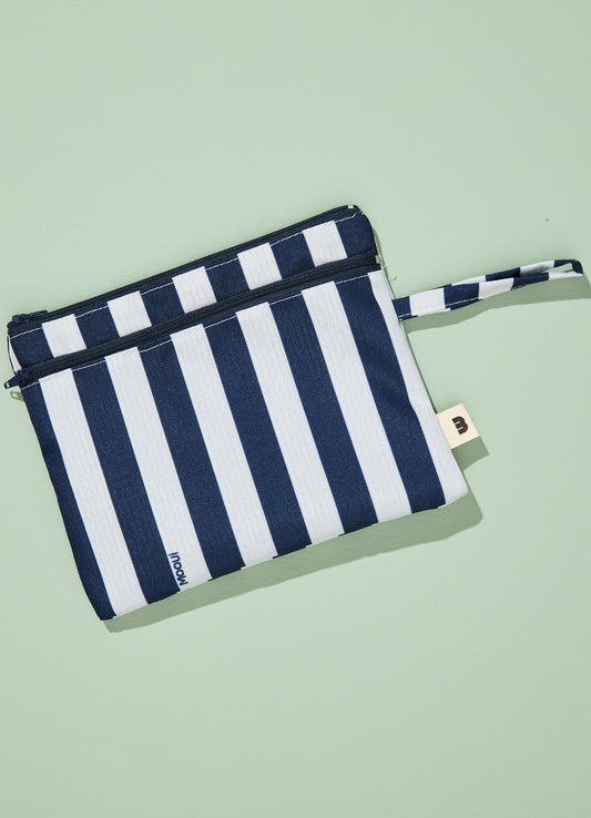 Necessaire 2 Bolsos - Listrado Azul