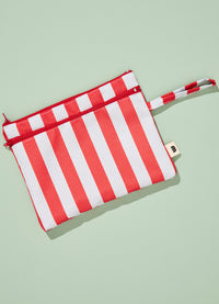 Necessaire 2 Bolsos - Listrado Vermelho