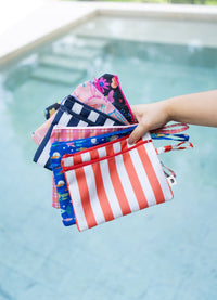 Necessaire 2 Bolsos - Listrado Vermelho