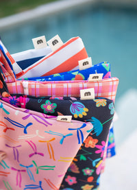 Necessaire 2 Bolsos - Listrado Vermelho