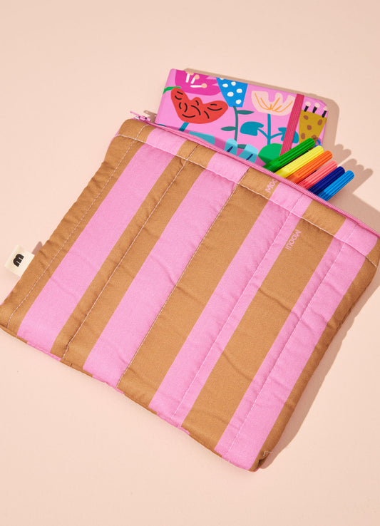 Necessaire Matelassada - Listrado Flor de Cacau